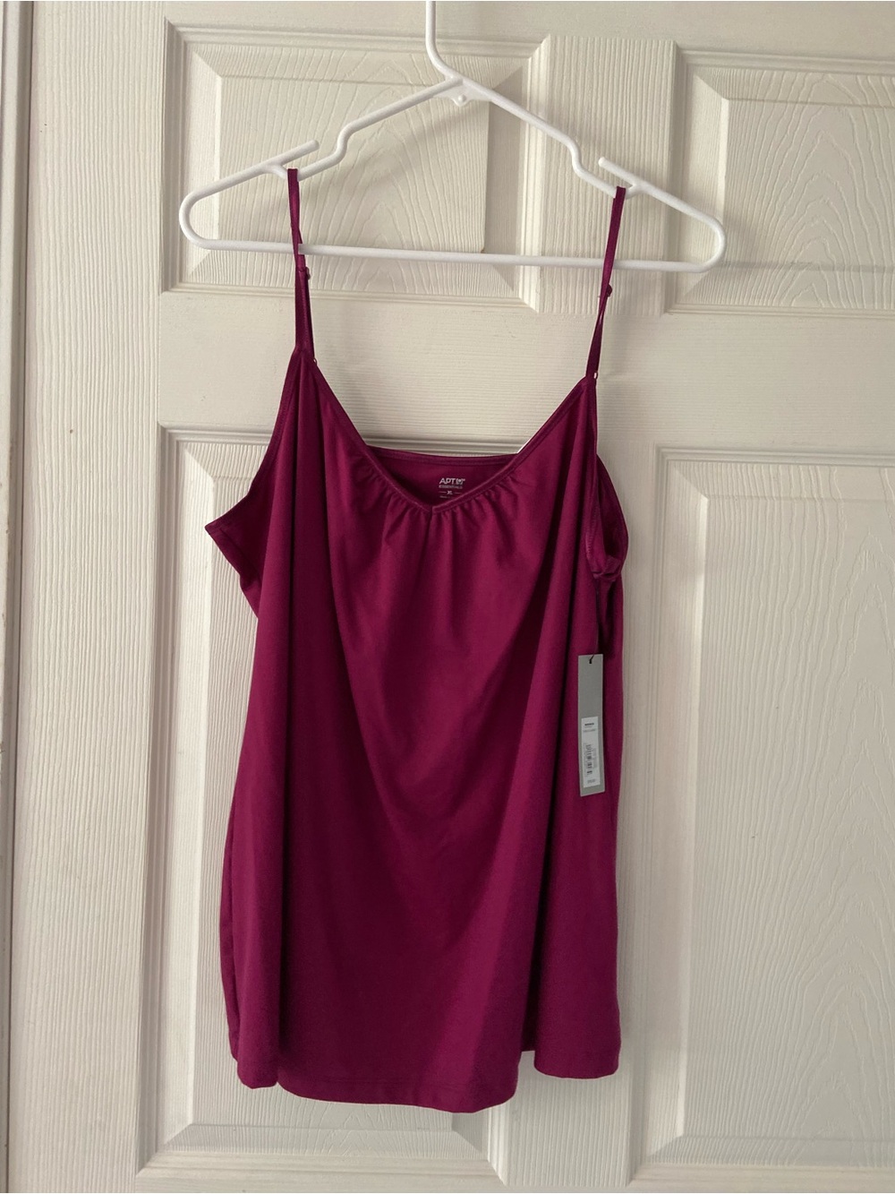 Essentials Magenta Slim-Strap Scoop Neck Camisole